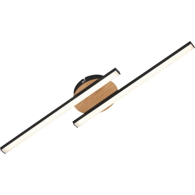 Afbeelding van Briloner Leuchten LED plafondlamp, 2 lampen, 12 watt, 960 lumen, 3.000 kelvin, houtzwart