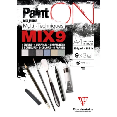 Afbeelding van Mix Media Papier Clairefontaine A5 Paint On 27 vel 250gram assorti