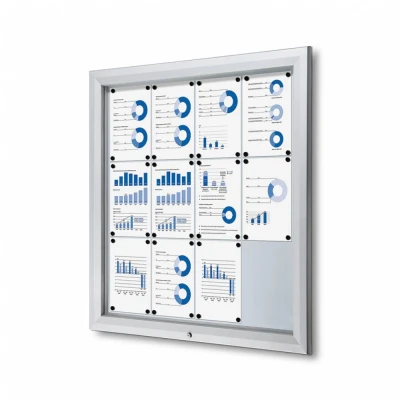 Afbeelding van Vergrendelbaar Notitiebord Outdoor Met Gasveer 12x A4