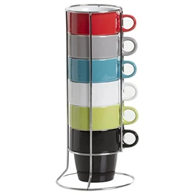Afbeelding van Set van 6 koffiekopjes Secret de Gourmet Kerstmis Met steun