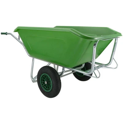 Afbeelding van Fort Kruiwagen F&amp;S 350/2 groen 2 wielen MDPE 350L