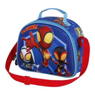 Afbeelding van Karactermania Marvel Spiderman Spinners 3D Thermische Lunchtas met Trolley bevestiging Snack Blauw
