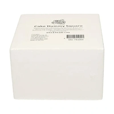 Afbeelding van FunCakes Taart Dummy Piepschuim Blok Vierkant 15x15x10 cm