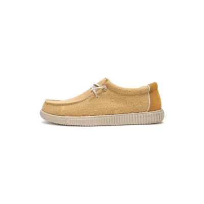 Afbeelding van Walk in Pitas Sportieve veterschoenen, Heren, Maat: 46, Mustard Leer en textiel