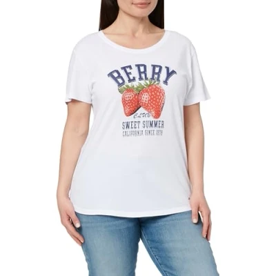 Afbeelding van Key Largo Berry Round Tshirt print, Dames, Maat: Large, White