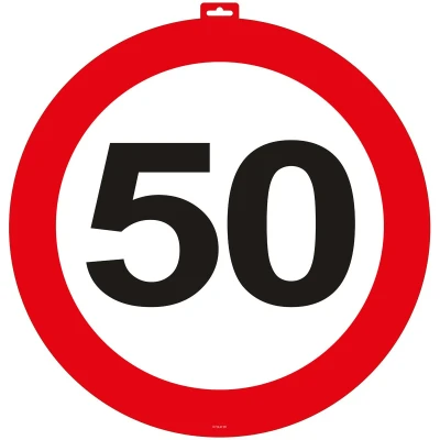 Afbeelding van 50 jaar verkeersbord deurbord van 47 cm leeftijd versieringen vijftig Abraham/Sara