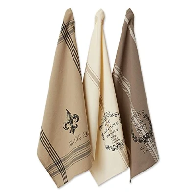 Afbeelding van DII Franse stijl tafelblad keukencollectie, vaatdoekset, 18x28, diverse korrel, 3 delig