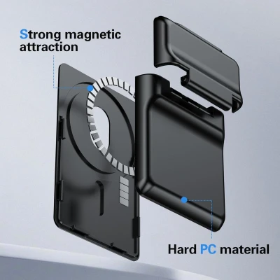 Afbeelding van voor MagSafe Kaarthouder mobiele telefoon, afneembaar, robuust, magnetisch, met standaard, portemonnee iPhone 16, 15, 14, 13, 12 Pro Max Plus, groen