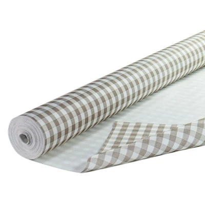 Afbeelding van Tafellinnen Like Linen Tafelrol 1,20mx25m Boerenbont Taupe