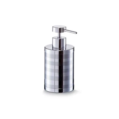 Afbeelding van Zeeppompje/dispenser edelstaal/rvs streep 7 x 15 cm Zeeppompjes