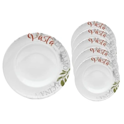 Afbeelding van van Well Pastabord Bord set Famosa, met PIZZA opschrift, 6 pack, Ø 27 cm (set, delig)