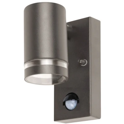 Afbeelding van IP54 RVS Wandlamp Donkergrijs GU10 PIR Sensor Weerbestendig