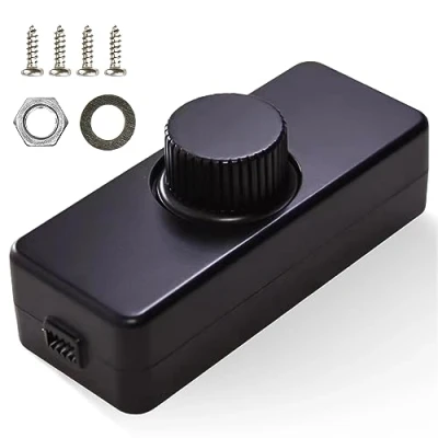 Afbeelding van Nizirioo Dimmer voor ledlampen: led dimmer, snoerdimmer, 220 240 VAC/50 Hz, 3 100 watt, dimschakelaar ledlampen, geruisloze halogeenlampen en gloeilampen (zwart)