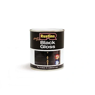 Afbeelding van RUSTINS Zwarte glans verf 500ml