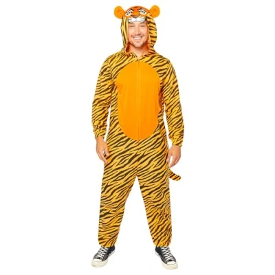 Afbeelding van Tijger Onesie Met Capuchon Volwassenen Maat XL