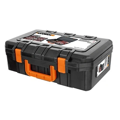 Afbeelding van Worx WA0071 Gereedschapskoffer Van Robuuste Kunststof, Voor Het Veilig Opbergen Alle Gereedschappen En Accessoires, Koffer Zonder Gereedschap, Zwart