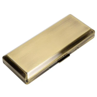 Afbeelding van Elegant, modieus en minimalistisch metalen sigarettenetui bevat 10 sigaretten van 100 mm perfect voor vrouwen licht duurzaam design (brons, stuks 100&#039;s)
