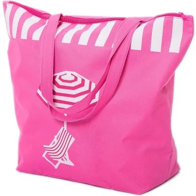 Afbeelding van Damesstrandtas, boodschappentas, schoudertas, shopper met ritssluiting