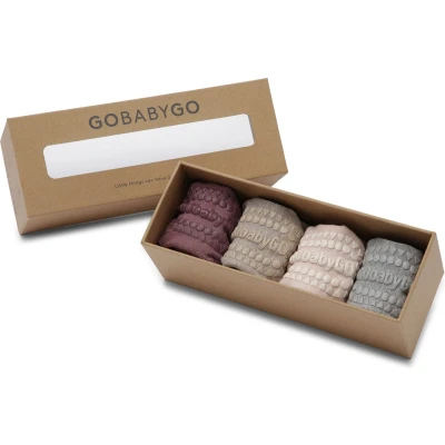Afbeelding van GoBabyGo Combo Box bamboe antislip sokjes / Soft Pink, Grey Melange, Misty Plum, Sand 6 12m 17 19