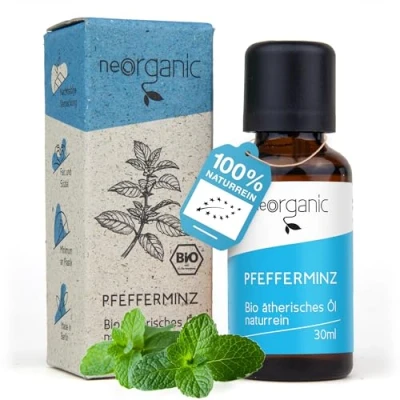 Afbeelding van NeoOrganic® biologische pepermuntolie (Mentha Piperita) frisse, sterke geur 100% natuurzuivere etherische olie 30 ml mintolie om te bakken