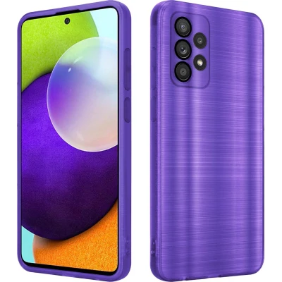 Afbeelding van Cadorabo Hoesje geschikt voor Samsung Galaxy A52 (4G / 5G) A52s in Brushed Paars Beschermhoes Case Cover TPU