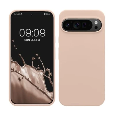 Afbeelding van kwmobile telefoonhoesje geschikt voor Google Pixel 9 Pro XL Hoesje met siliconen coating Smartphone case in kokosmelk