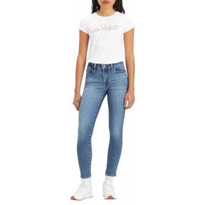 Afbeelding van Levi&#039;s 711 Double Button Jeans Skinny Fit, Dames, Maat: 32x32, Medium indigo