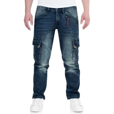 Afbeelding van TimeZone RogerTZ Roger Cargobroek voor heren, casual modern, Light Royal Wash, 36W x 36L