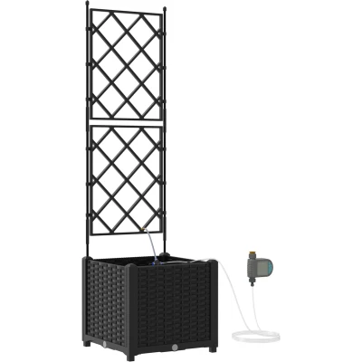 Afbeelding van vidaXL Tuin Plantenbak Zwart Kunststof 40 x 142 cm Plantenbakken