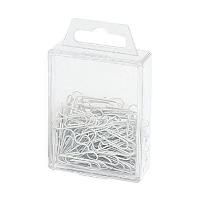Afbeelding van Wedo 901244200 paperclips (metaal, 27 mm, met kunststof coating) 100 stuks, wit