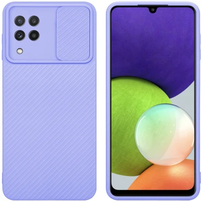 Afbeelding van Cadorabo Hoesje geschikt voor Samsung Galaxy A22 4G in Bonbon Paars Beschermhoes TPU silicone Case Cover