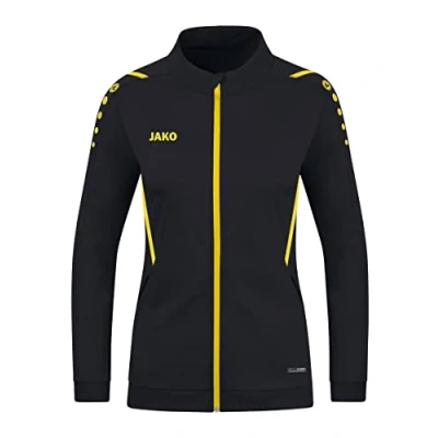 Afbeelding van JAKO Polyester Jas Uitdaging, Dames, Zwart/Citroen, 34