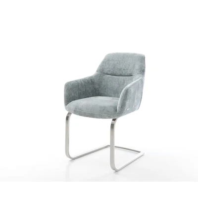 Afbeelding van DELIFE sledemodel Pejo Flex chenille pastelblauw vlak roestvrij staal pocketveer kern