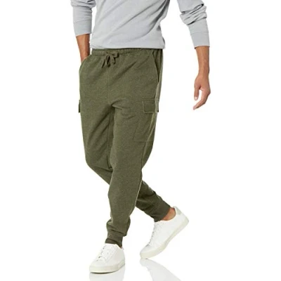 Afbeelding van Amazon Essentials Heren Cargo Fleece Jogger, Olive Heather, XS