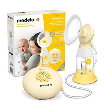 Afbeelding van Medela Swing Flex Elektrische borstkolf met enkele pomp compact, PersonalFit borstschilden en 2 fase expressie technologie