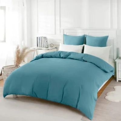 Afbeelding van REDKEY Beddengoed, 240 x 200 cm, 3 delig, petrol dekbedovertrek cm met 80 kussenslopen, microvezel beddengoedsets beddengoedset ritssluiting, knuffelig zacht