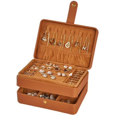 Afbeelding van Sieradendoos, ketting, ring, oorbellen, sieradenopbergdoos, meerlaagse opbergdoos