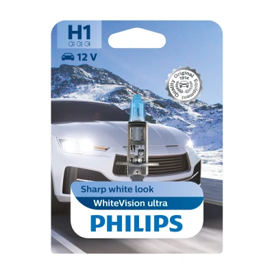 Afbeelding van Philips H1 Halogeen lamp 12V P14.5s WhiteVision Ultra