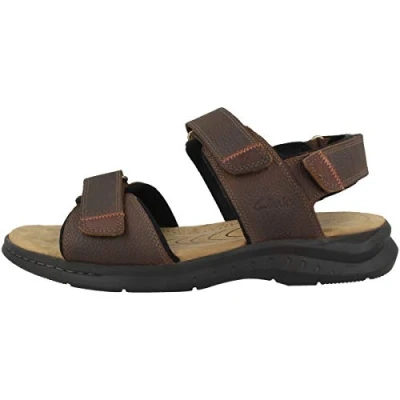 Afbeelding van Clarks Hapsford Creek visserssandalen voor heren, Bruin getrommeld leer, 43 EU