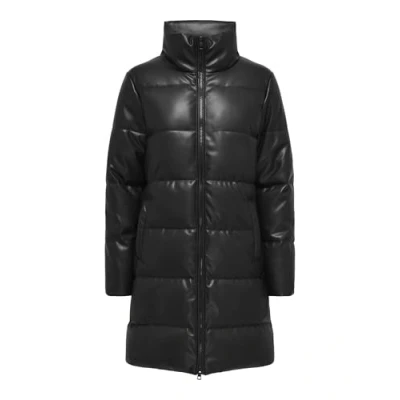 Afbeelding van ONLY Dames Onlelsie Faux Leather Puffer Coat Cc OTW Puffjas, zwart, S