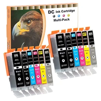Afbeelding van D&amp;C inktpatronen compatibel met Canon PGI 570 CLI 571XL voor PIXMA MG5750 MG5753 MG6852 MG5751 MG5752 MG6850 MG6851 MG6853 TS5050 TS5051 TS5053 55 TS6 050 TS6051 TS6052 (12 stuks)