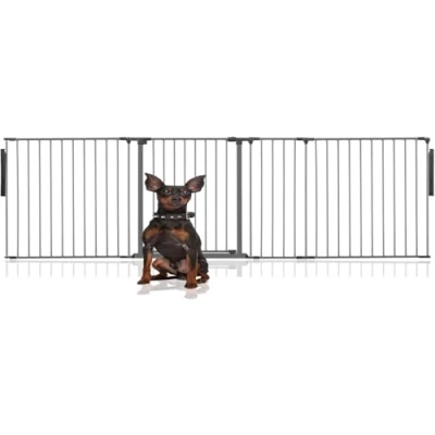 Afbeelding van Bettacare Premium Flexibele Dierenbarrière met Meerdere Panelen, Tot 272cm Breed, Grijs, 70cm Hoog, Hondenbarrière voor Huisdieren Honden en Puppys