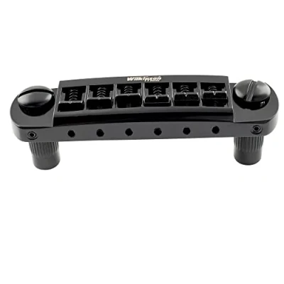 Afbeelding van Wilkinson M Series 52,5mm Verstelbare Pigtail stijl Wraparound Brug Staartstuk Tailpiece voor Les Paul SG Junior Special Elektrische Gitaar, Zwart
