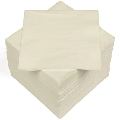 Afbeelding van HEKU 30241 02: 100 effen servetten, 3 laags, 33x33cm, crème