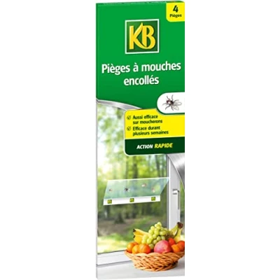 Afbeelding van KB KBMOUCHE Vliegenvallen zonder gelijmde insecticiden Bevat 4 discrete vallen Verwijdert vliegen, vliegen en vliegende insecten Effectief meerdere weken Snelle werking Natuurproduct