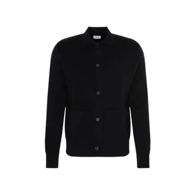 Afbeelding van Seidensticker Herenjas, regular fit, gebreide jas, lange mouwen, 100% wol, blauw, M