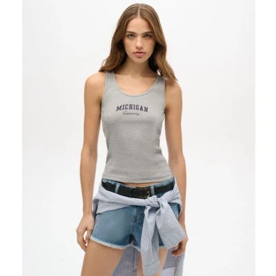 Afbeelding van Superdry Vrouwen Athletic Essential Hemdtopje met Print Grijs Grootte: 42