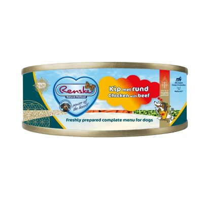Afbeelding van Renske Blik Vers Gestoomd 95 g Hondenvoer Kip&amp;Rund