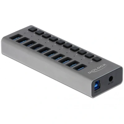 Afbeelding van Delock Externer SuperSpeed USB Hub mit 10 Ports + Schalter
