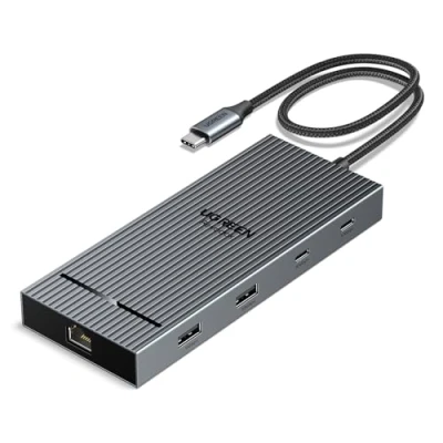 Afbeelding van UGREEN Revodok Pro 10Gbps USB C Hub 2 HDMI Ethernet Adapter Docking Station Dual 4K@60Hz Display met 2* 3.2 en A poorten, PD 100W snel opladen, SD/TF kaartlezer